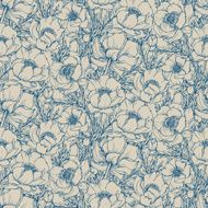 Vector seamless pattern with graphic spring flowers N5