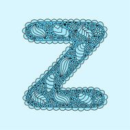 Cute letter Z Floral monogram Z