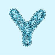 Cute letter Y Floral monogram Y