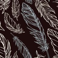 Seamless pattern with decorative feathers N12