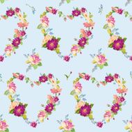 Spring Hearts Flowers Backgrounds - Seamless Floral Shabby Chic Pattern N2