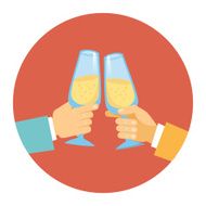 Two men toasting with champagne N2