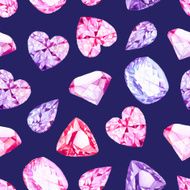 Navy diamond crystals seamless vector pattern N2