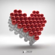 Love heart symbol Design element 3d vector illustration
