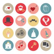 Cute Flat wedding icons set for web and mobile N2