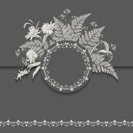 Vector Floral Romantic Card N3