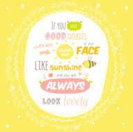 Cute card with character vector illustration and typographic N4