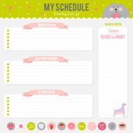 Set of cards notes and stickers with cute illustrations N82