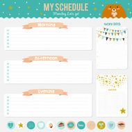 Set of cards notes and stickers with cute illustrations N83