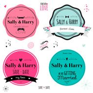 Vintage romantic floral Save the Date invitation in bright color N16