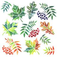 Watercolor Leaves N10