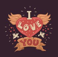 Modern flat design hipster illustration with quote phrase I Love N2