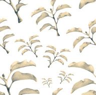 Seamless pattern with beautiful spring plants N3