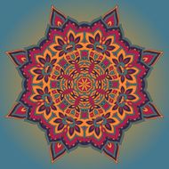 Round ornament pattern with floral decorative elements N4