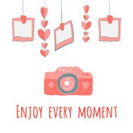 camera girlnda of hearts and photos enjoy every moment lettering N2