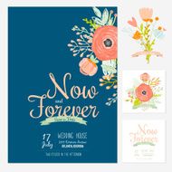 Wedding romantic floral Save the Date invitations cards N4