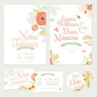 Wedding romantic floral Save the Date invitations cards N5