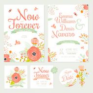 Wedding romantic floral Save the Date invitations cards N6