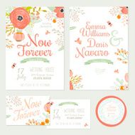 Wedding romantic floral Save the Date invitations cards N7