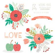 Wedding romantic floral Save the Date invitations card