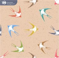 Vintage seamless pattern with Swallows N2