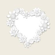 floral frame in shape of heart
