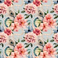 Watercolor flowers pattern N11