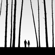 Lovers in forest