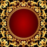 romantic background frame with gold pattern