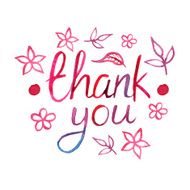 Thank You calligraphy watercolor script