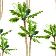 palm watercolor seamless pattern N2