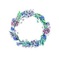 Watercolor flowers wreath N8