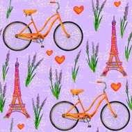 Seamless Paris French pattern