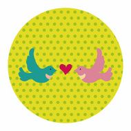 Valentine&#039;s Day lover bird flat icon elements background eps10 N5