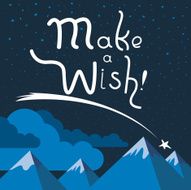 Cute inspirational poster with falling star and cheerful text