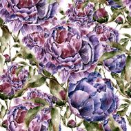 Seamless pattern with flowers Watercolor illustration N26