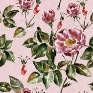 Seamless pattern with flowers Watercolor illustration N27