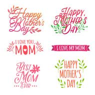 Set of color logos labels signs to celebrate Mother's Day