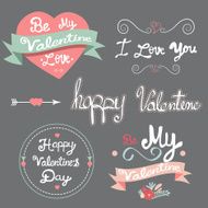 Set of badges and elements for Valentine`s day N2
