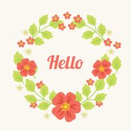 Wreath with flowers Vector greeting card