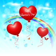 Valentine balloons on air