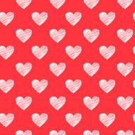 Scribbled white hearts pattern