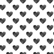 Scribbled black hearts pattern