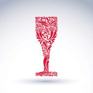 Creative goblet with floral ethnic vector pattern relaxation N4