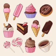 Dessert isolated set