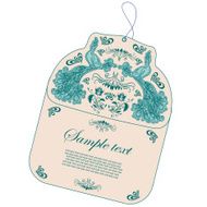 Vintage tag with peacock N2