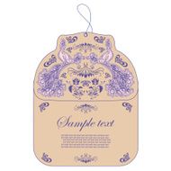 Vintage tag with peacock N3