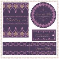 Wedding invitation cards and tag wedding set