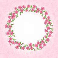 Vintage card with floral circle and place for your text N2