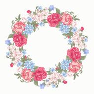 Floral round frame N5
